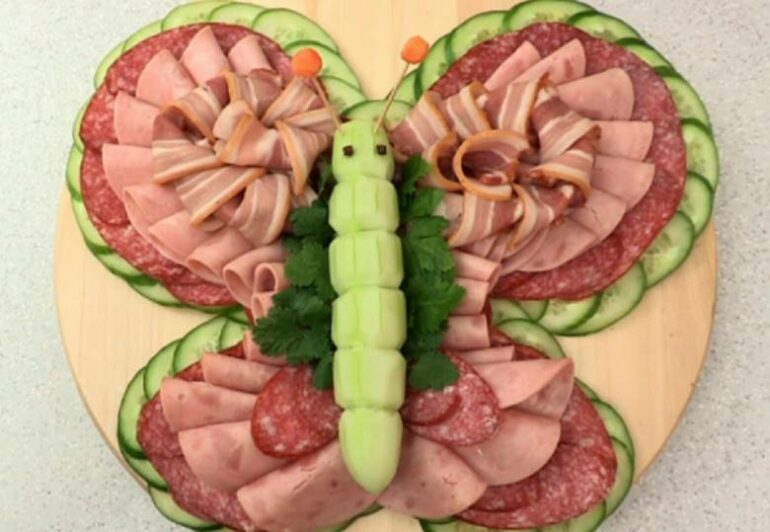 Красивая мясная нарезка на праздничный стол
